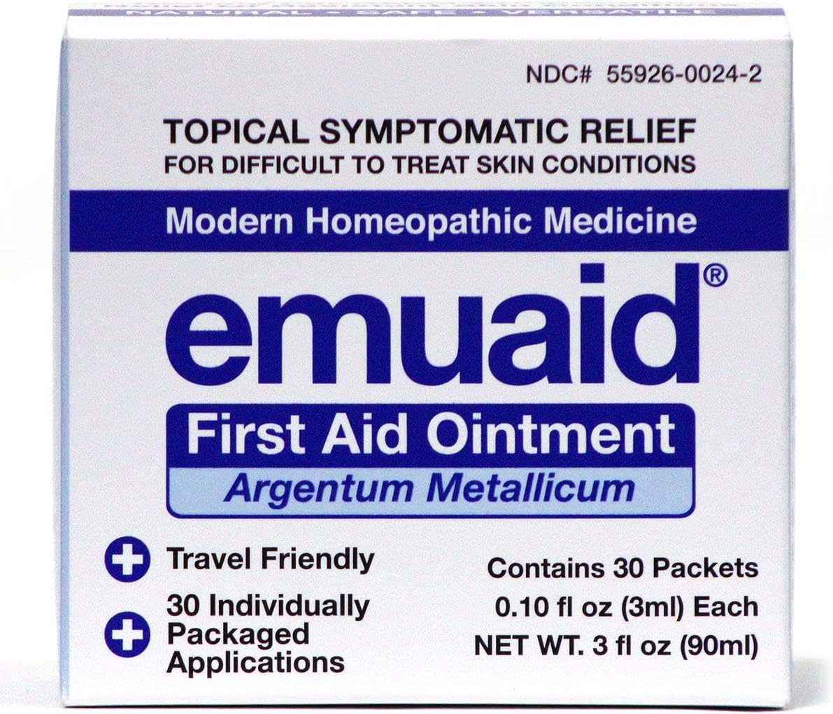emuaid 30-Day Travel Pack Ointment โ Convenient Single-Use Packets for Eczema Athlete's Foot, Psoriasis, Jock Itch, Rash, Skin Yeast Infections & Anti-Itch Solution - 30 Pack, 0.10 oz Each