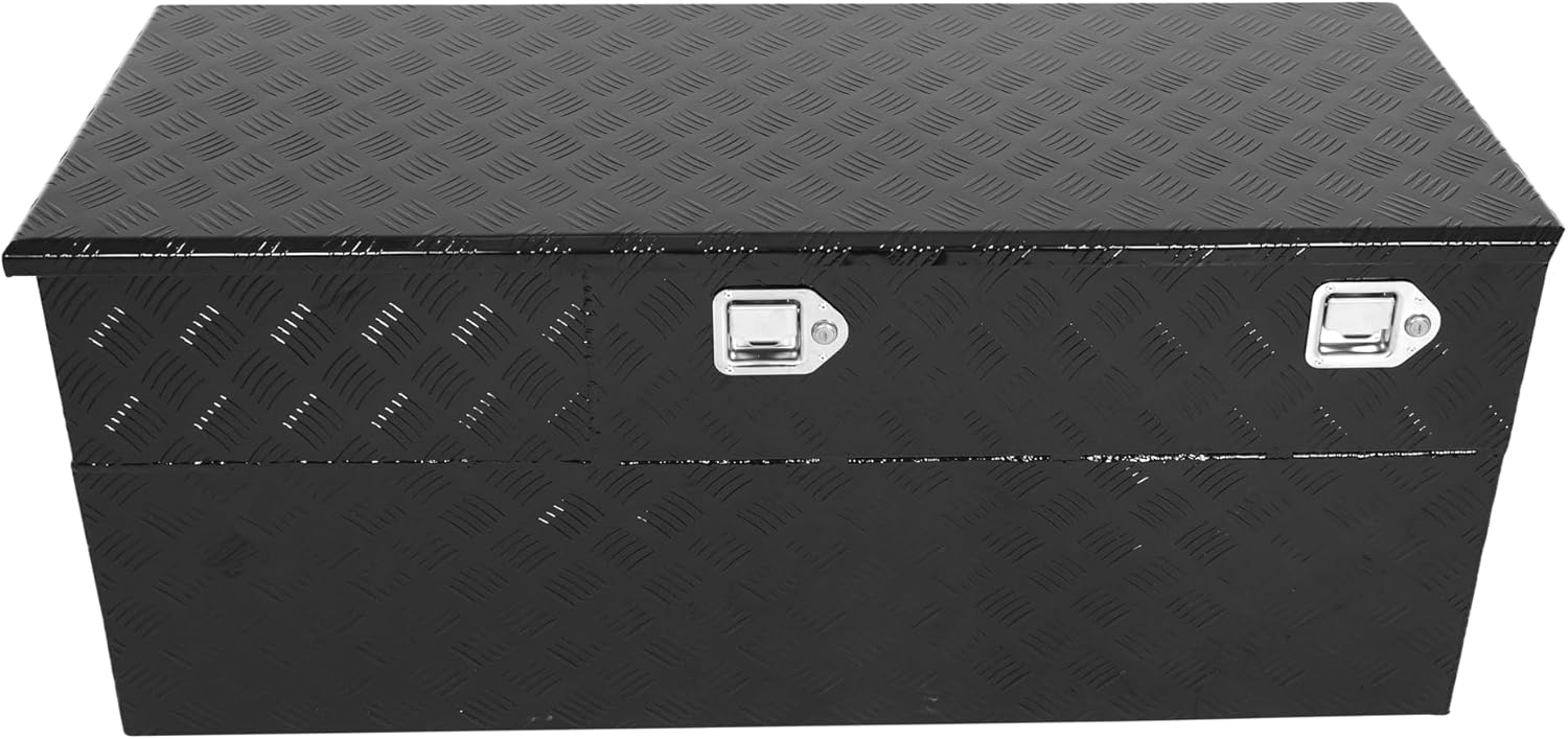 Fuel Transfer/Auxiliary Tank/Toolbox Combo with 10 GPM Pump, Auto Fueling Nozzle, 13FT Hose, 51 Gallon, Black