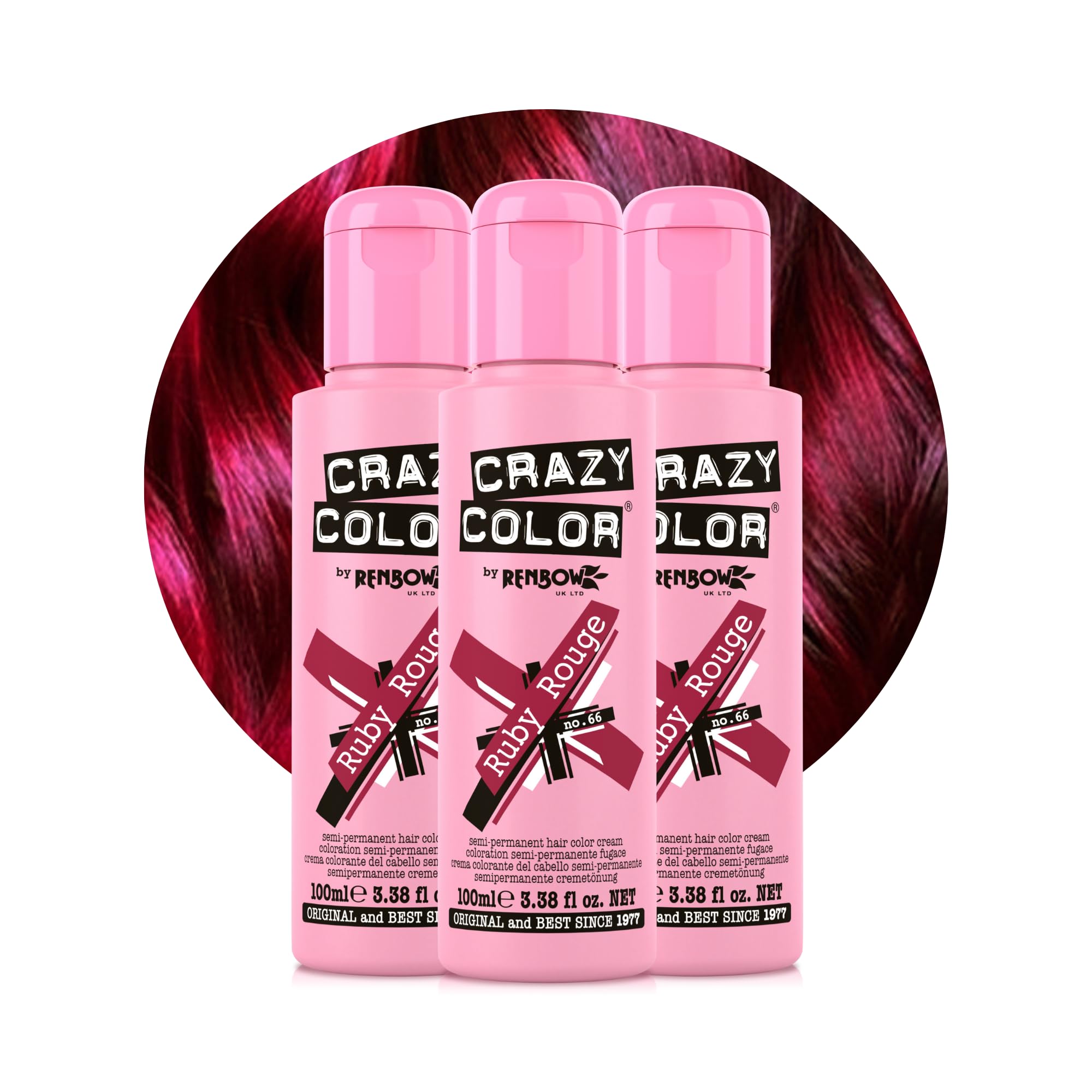 Crazy Color Vermillion Red Hair Dye Trio 300ml