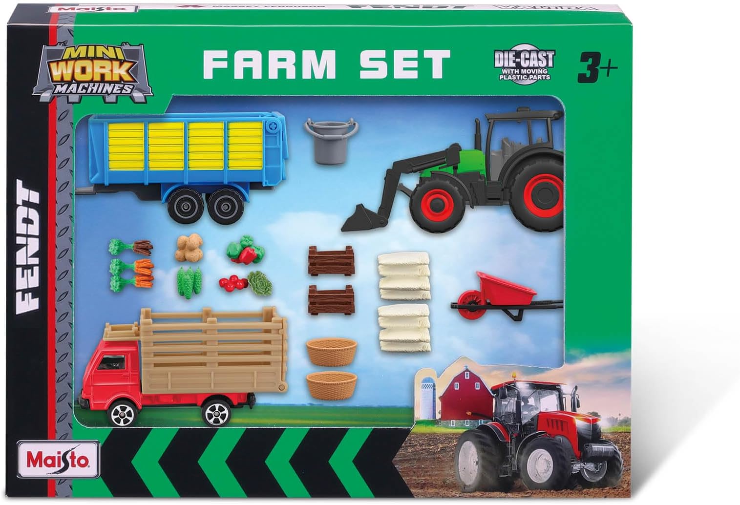 Maisto Mini Working Machines FARM SET NEW HOLLAND – Incredibly Detailed Die-Cast Replica Collectible Model