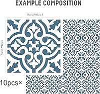 Vista 5 de Calcomanías de vinilo para azulejos de estilo bohemio para despegar y pegar, calcomanías autoadhesivas para azulejos de pared, calcomanías Acero