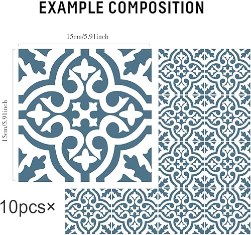 Miniatura 5 de Calcomanías de vinilo para azulejos de estilo bohemio para despegar y pegar, calcomanías autoadhesivas para azulejos de pared, calcomanías