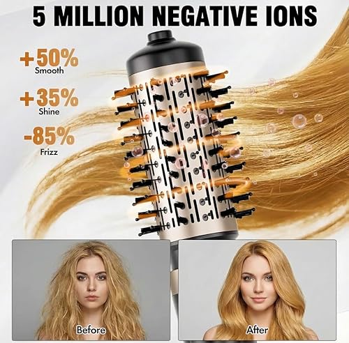 Miniatura 7 de Cepillo secador 3 en 1 con cabezales de cepillo intercambiables de 1.496 pulgadas y 1.796 pulgadas y boquilla concentradora de alta velocidad, 3