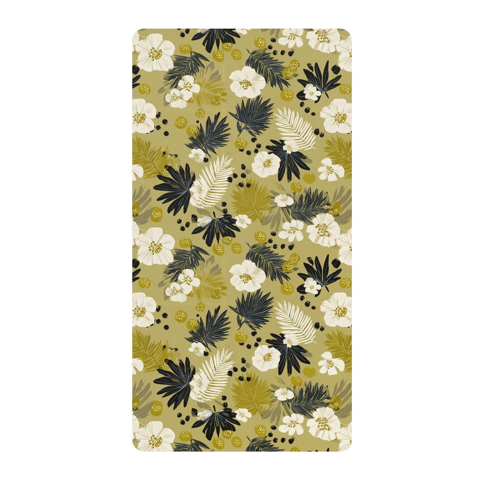 Sábanas de algodón para cuna de bebé, cómodas y transpirables, con diseño de flores de selva, para decoración de guardería, 1 paquete de 52 x 28 pulgadas