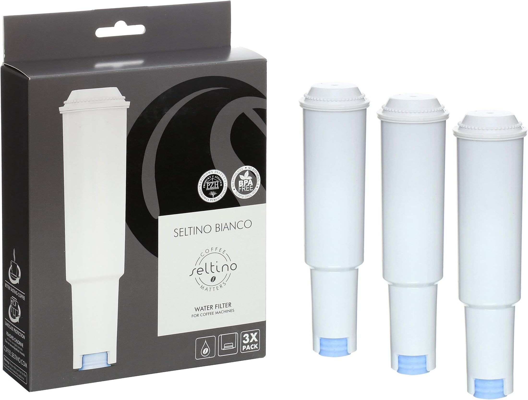 Tripple pack of Seltino BIANCO - water filter for Jura compatible with Jura Claris White (3 filters)