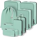 Compression Packing Cubes, Lumesner 8 Set Travel Packing Cubes for Carry on Suitcases, Compression Suitcase Organizers Bag Set & Travel Cubes (8-piece, Pink)