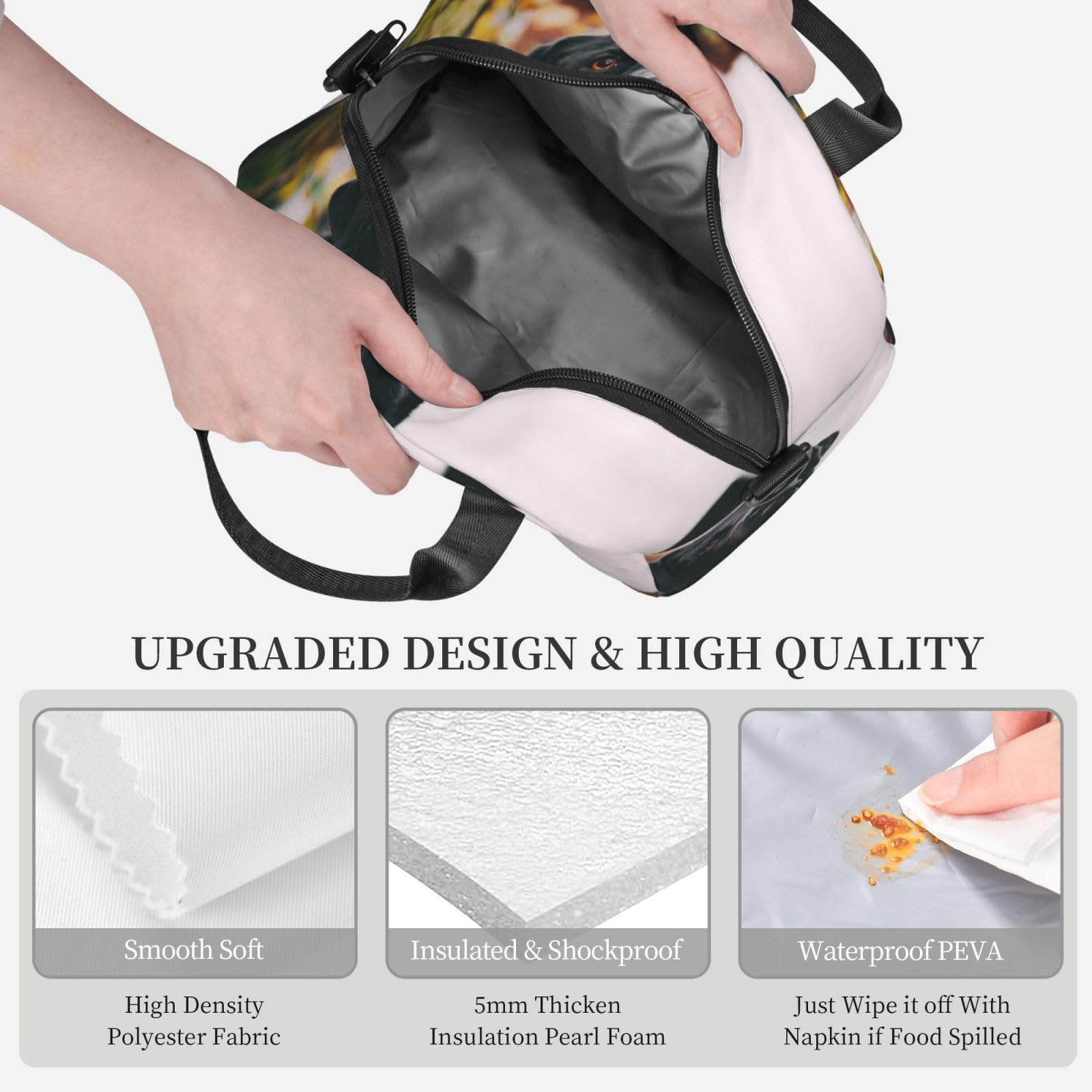 Borsa termica per il pranzo da donna, con stampa di cane chihuahua, per adulti, con tracolla regolabile, borsa termica per il pranzo, per lavoro, escursionismo, picnic, ufficio