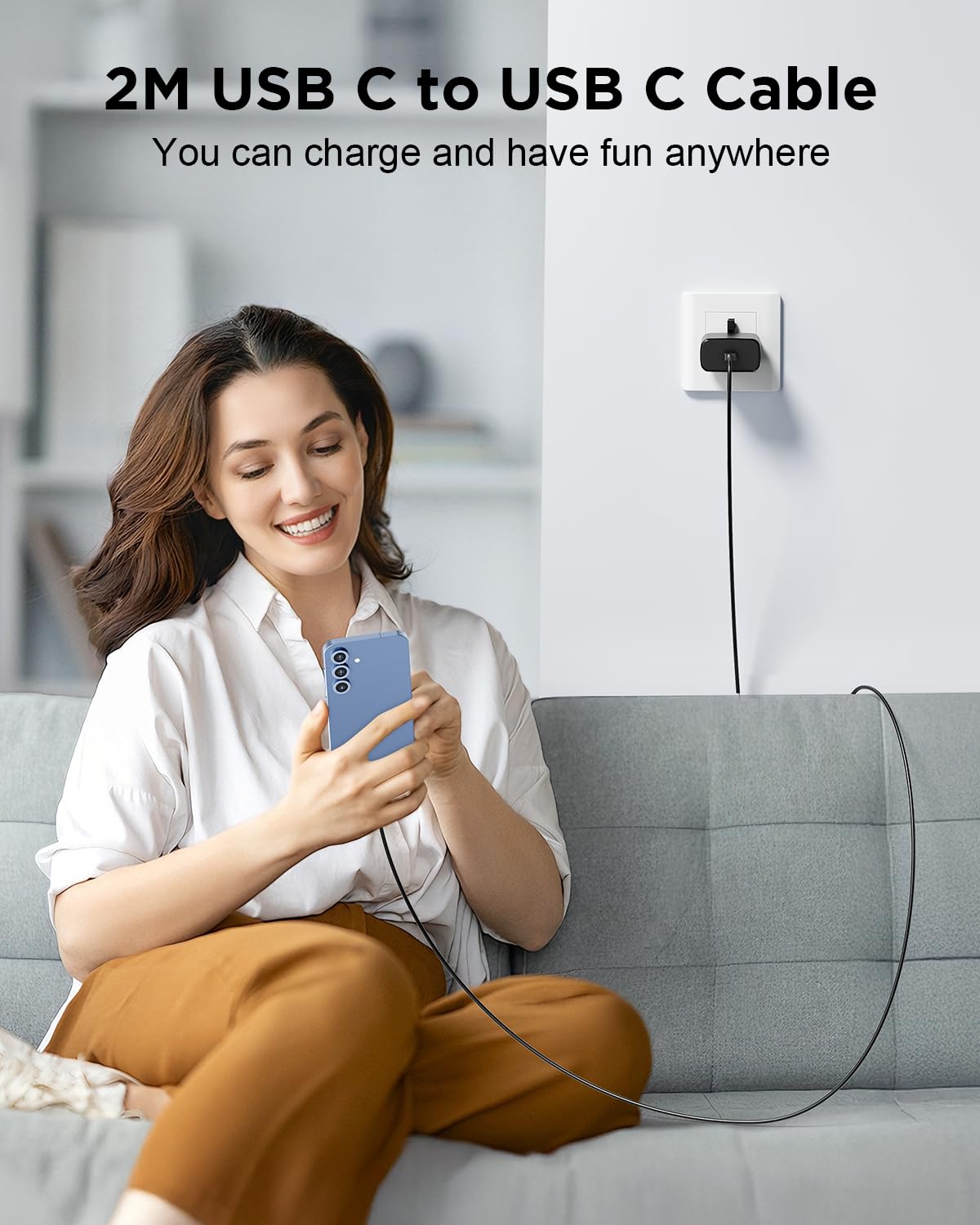 45W Samsung Fast Charger Plug USBC and Cable 2M for Galaxy S26 S25 Ultra S24 S23 S22 S21 FE A17 A16 A15 A22 A25 A26 A32 A33 A34 A35 A36 A53 A54 A55 A56, Samsung USB C Charger Plug UK Type C Charger — view 8