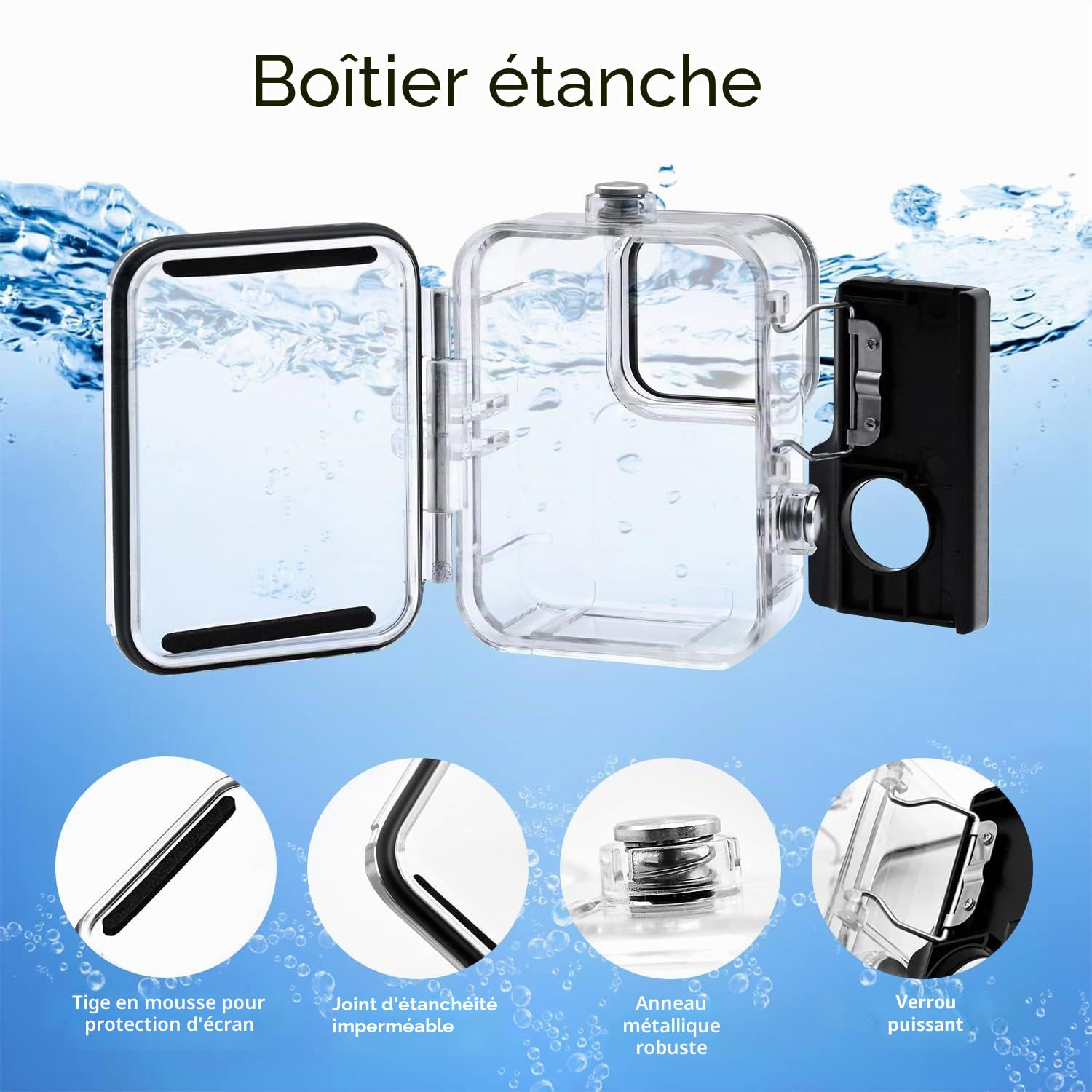 Kit d' Accessoires pour GoPro Hero 12 11 10 9 Black, oGoDeal Caméra d'action Comprenant boitier étanche, Protection D'écran, Un Support de vélo, Poignée Flottante