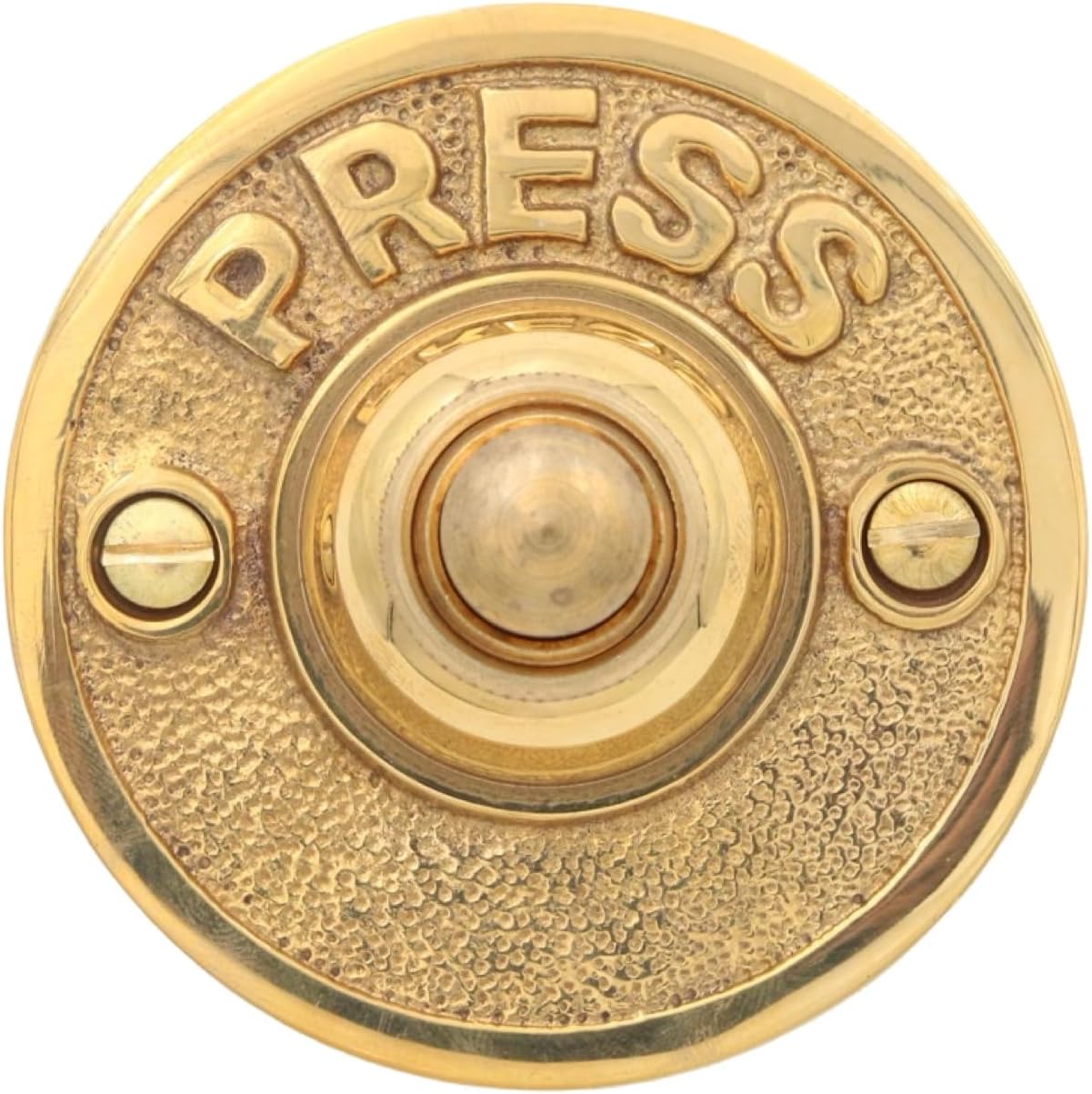 PRESS Retro Push Button Doorbell in Brass (Brass)
