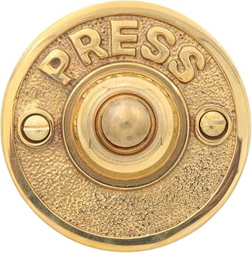 PRESS Retro Push Button Doorbell in Brass Brass