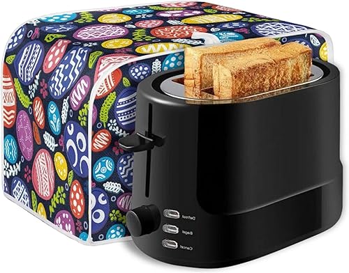 Vista 93 de JEOCODY Cubiertas para horno tostador, funda extragrande para hacer pan de flores azules, se adapta a la mayoría de tostadoras estándar de 2 Colibrí