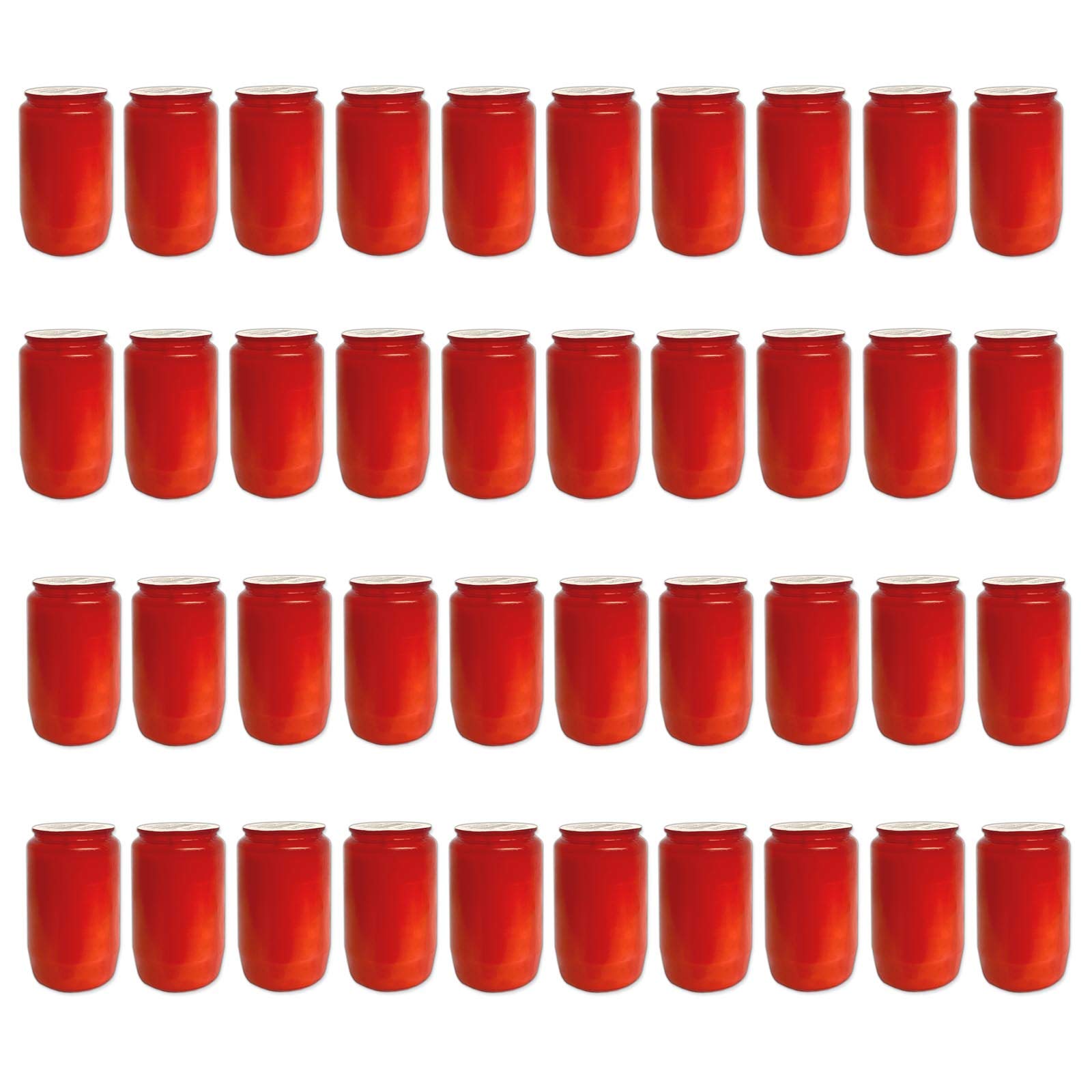 40er Set Premium Kompositions Grablicht T3 Rot Grabkerzen Öllichter Friedhofskerzen Grablaterne Kerzen Dauerbrenner