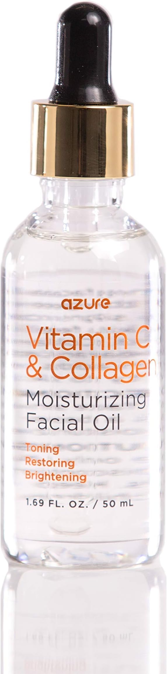 AZURE Vitamin C & Collagen Moisturizing Facial Oil - Toning, Restoring & Brightening | Reduces Appearance Of Wrinkles, Fine Lines & Creases | Lifts & Smooths Skin - 50mL