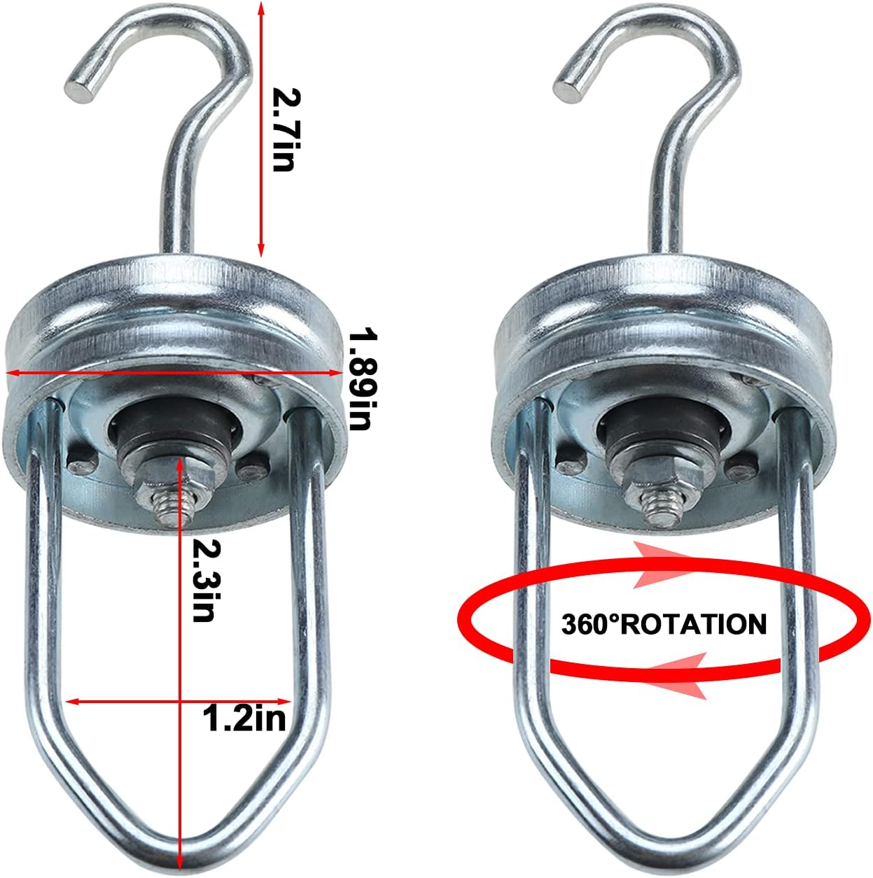 5 Packs Rotating Swivel Hook for Powder Coating Painting, Each Bearing Capacity 55LBS