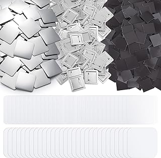 100 Sets 50mm/ 2 Inch Button Press Supplies Square Button Parts DIY Fridge Magnets Craft Set Including Magnet, Metal Cover, Plastic Back Cover, Pins, Transparent Film, Blank Paper