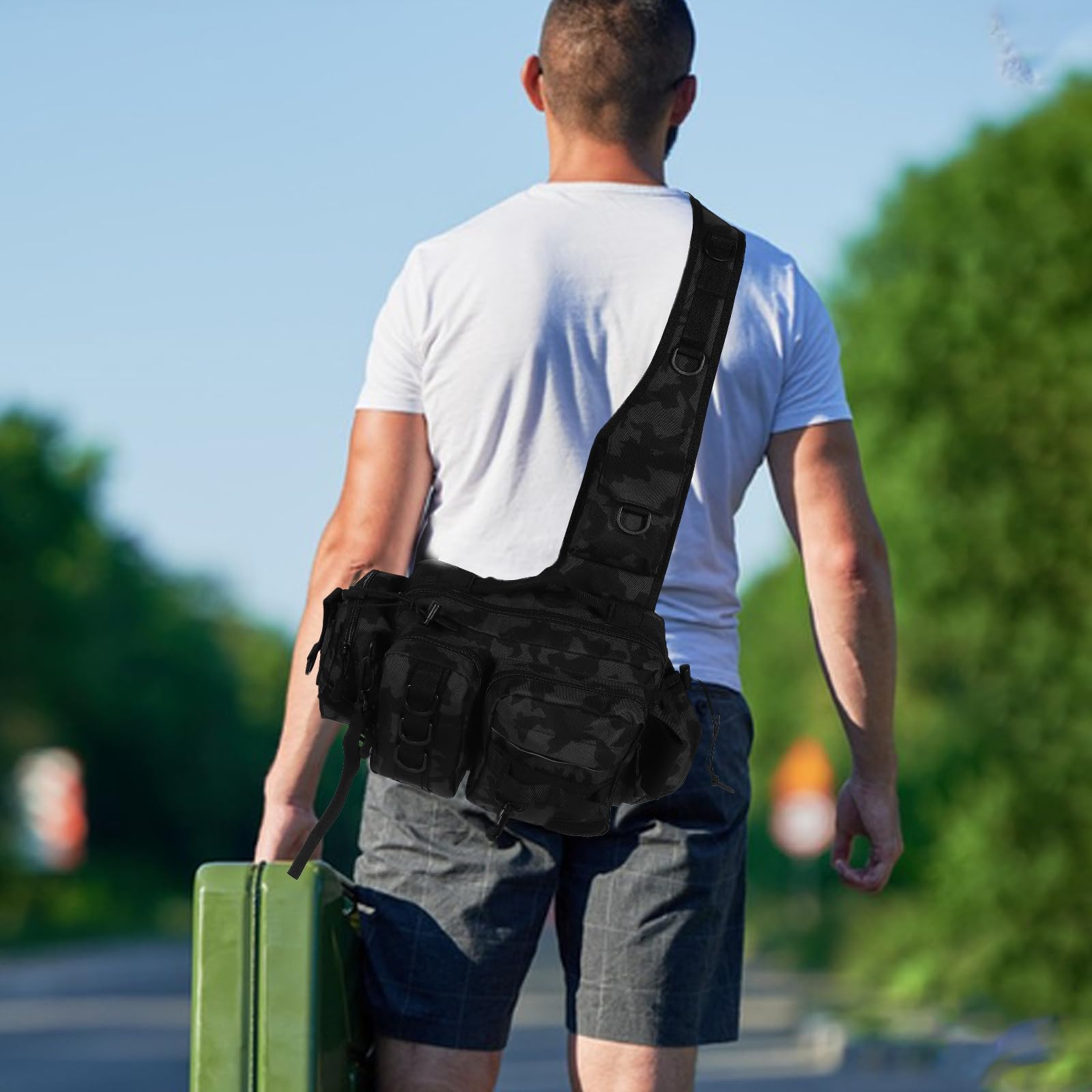 Angeltasche Multifunktionale, mit Umhängegurt, Polyester