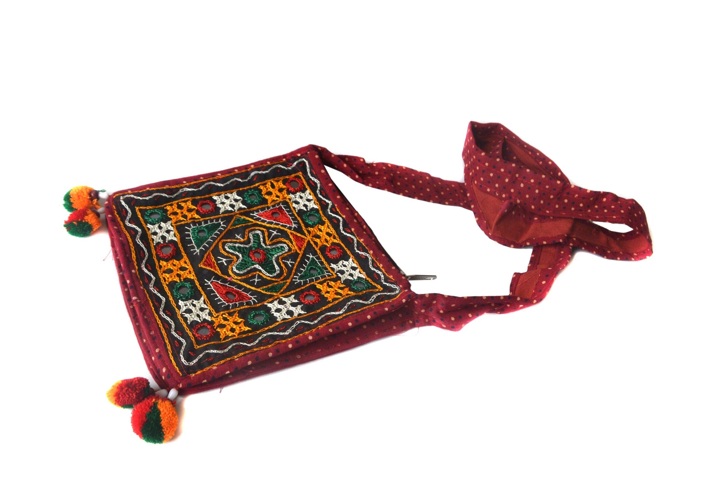 Prijam 18 R3 5 Mirror Maroon Girl's Sling Bag (Multi-Colour)