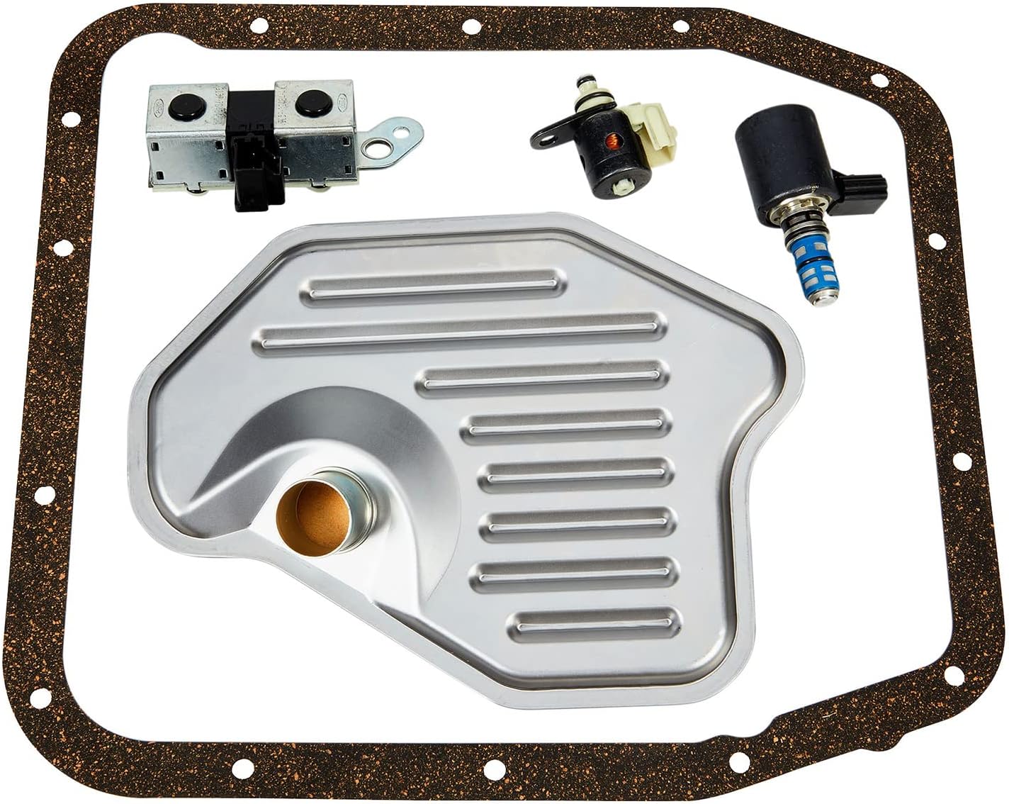 4R70W Transmission Shift Solenoid Kit with Filter and Gasket EPC TCC Compatible with Ford 1995-1997 (5 Pieces)