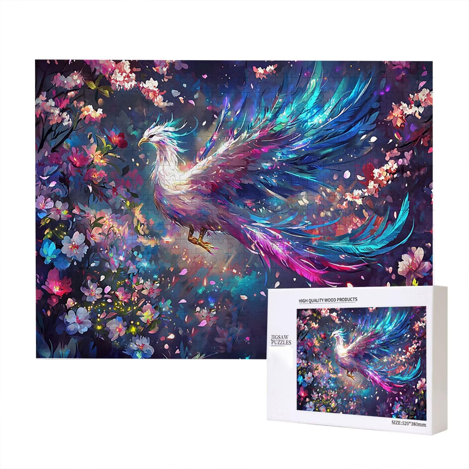 Jigsaw Puzzle, 1000 Pezzi Puzzle Classici, Fiori Puzzle Rilassamento Intelligence, Mpossibile Difficile Puzzle Impegnativo per Adulti Puzzle Gioco Familiare, Regalo per Amore Amico Phoenix fr0-1219