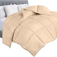 Utopia Bedding edredom inserção - edredom acolchoado com abas de canto - Edredom alternativo com costura em caixa, Bege, Twin