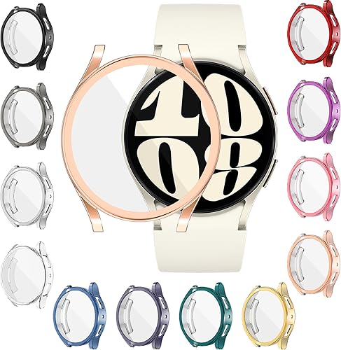 Paquete de 12 Protector de pantalla de reloj compatible con Samsung Galaxy Watch 6 de 1.575 pulgadas (1.575 in), funda protectora de TPU suave