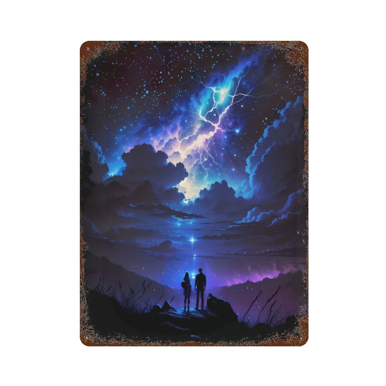 Cosmic Wonderscape Retro Metal Sign 15.7"x11.8", Farmhouse Wall Decor for Garage, Pub Or Kitchen
