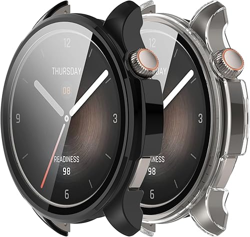 Funda compatible con Amazfit Balance Frame PC funda protectora + película de vidrio templado para Amazfit Balance Smartwatch Protectores de pantalla