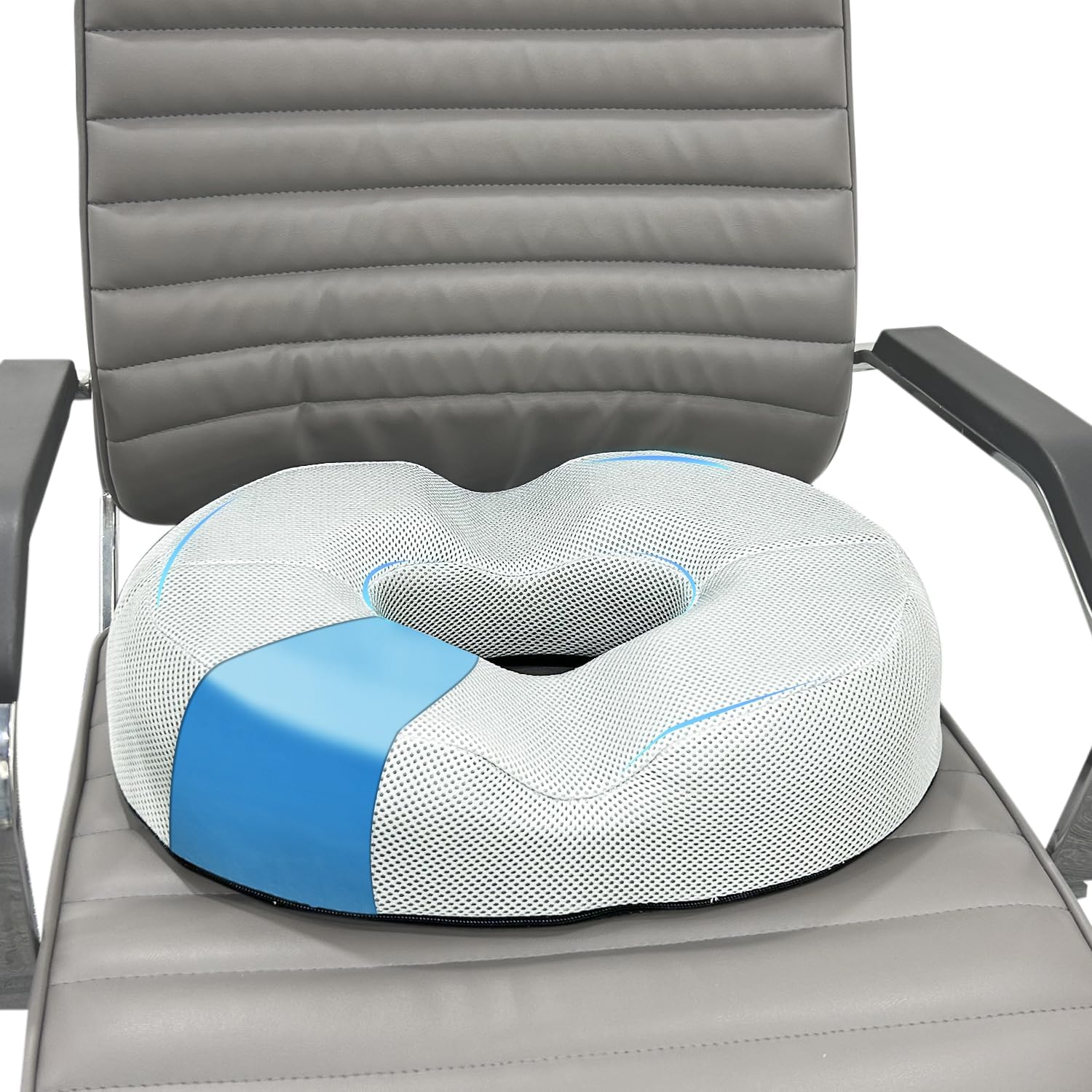 Sleepsia Donut Pillow for Tailbone Pain |1 Year Warranty| Coccyx Seat Cushion for Chair-Hemorrhoid & Piles Pillow-Car Seat Donut Cushion Hemorrhoids Fistula Prostate Post Relief(Grey, Gel Memory Foam)