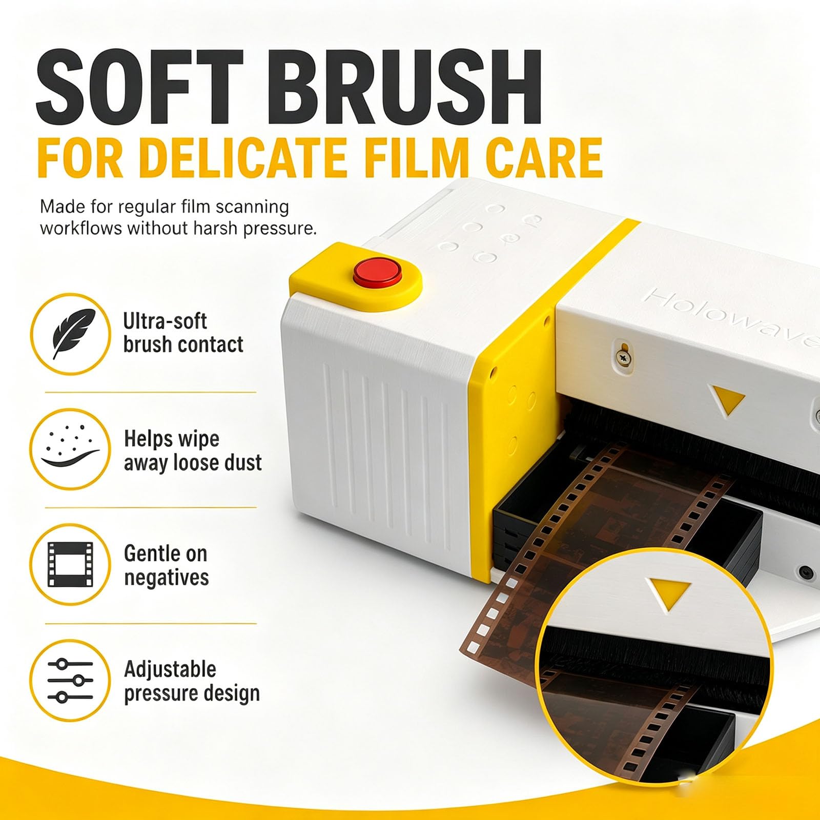 Antistatischer Elektrostatischer Filmreiniger, Antistatische Filmstaubentfernungsbürste Für 135/120-filme, 90 Mm Verstellbare Bürste Aus Reiner Wolle, Mit Filterlüfter, Zum Scannen Reinigen