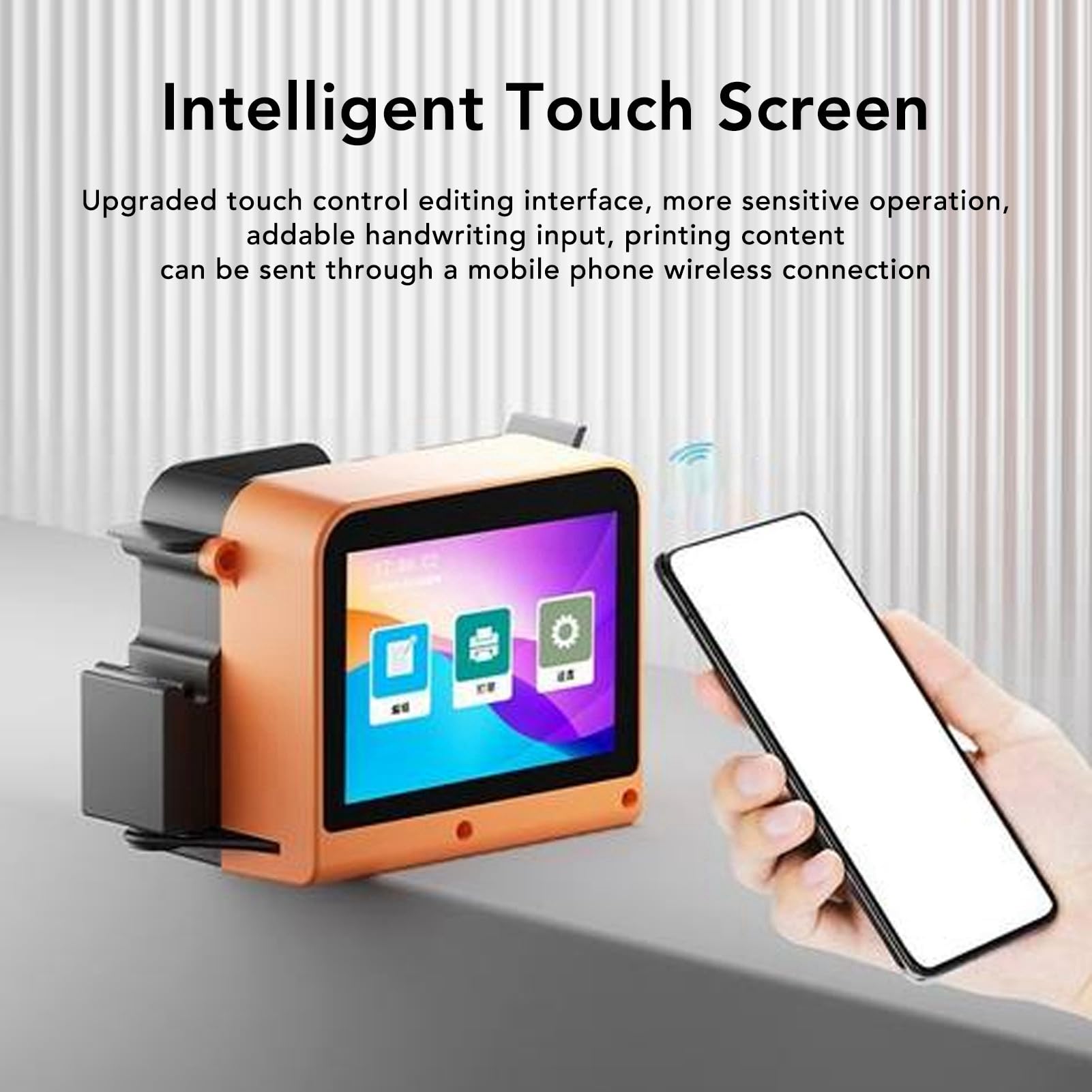 Tragbarer Handheld-Tintenstrahldrucker Mit HD-Touchscreen – 4-Kern-Prozessor, Für Holz, Kleidung, Papier, Glas, EU-Stecker