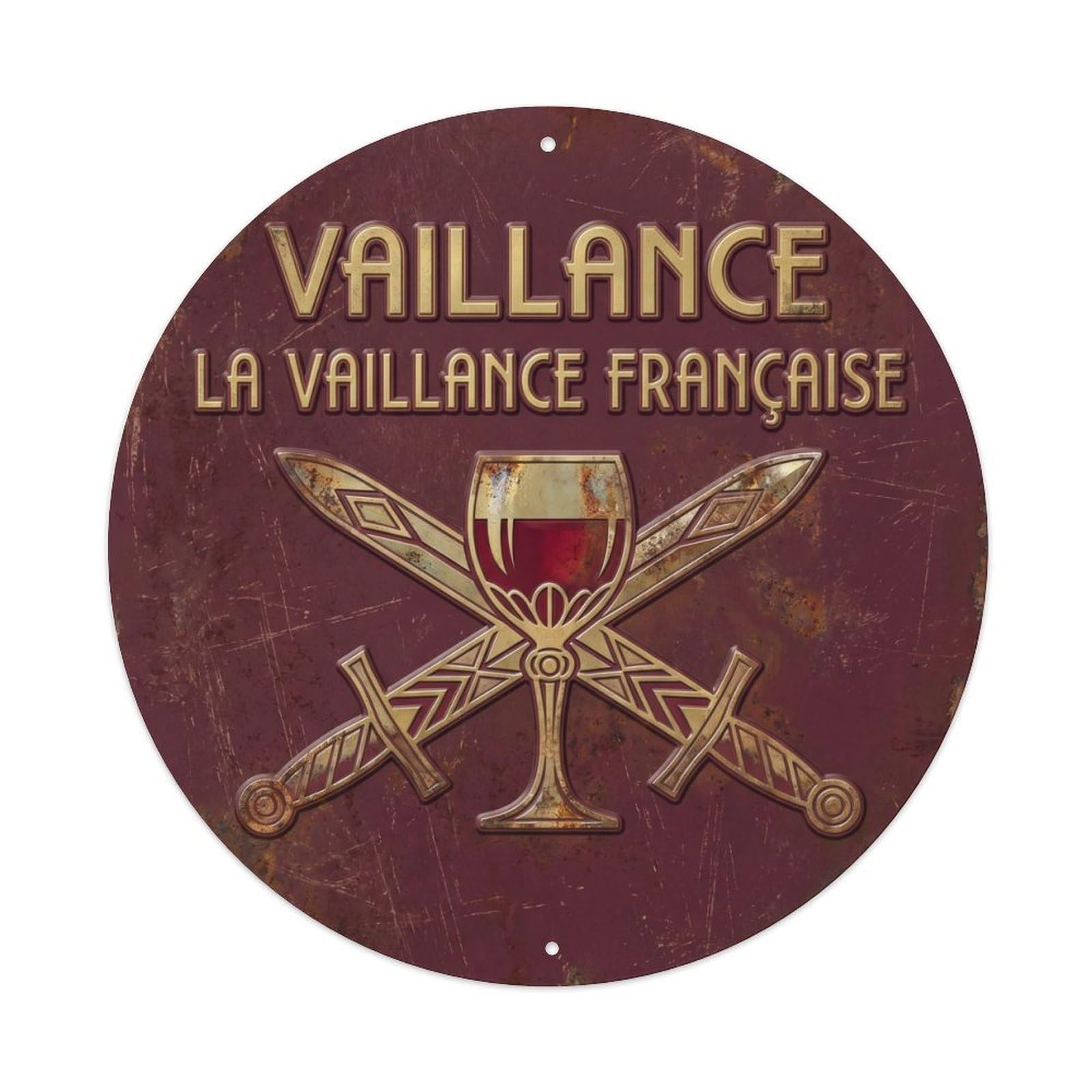 Valor Humorous Lounge Valor Metal Tin Sign Plaque Wall Decor for Cafe, Club Bar, Office, Home Garden Round Metal Poster 8x8Inch
