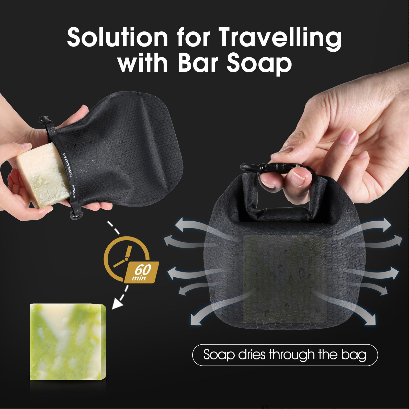 Travel Soap Container Bag, 2 Pack Portable Soap Holder Travel Case,Completely Waterproof and Leak Proof - Image 4