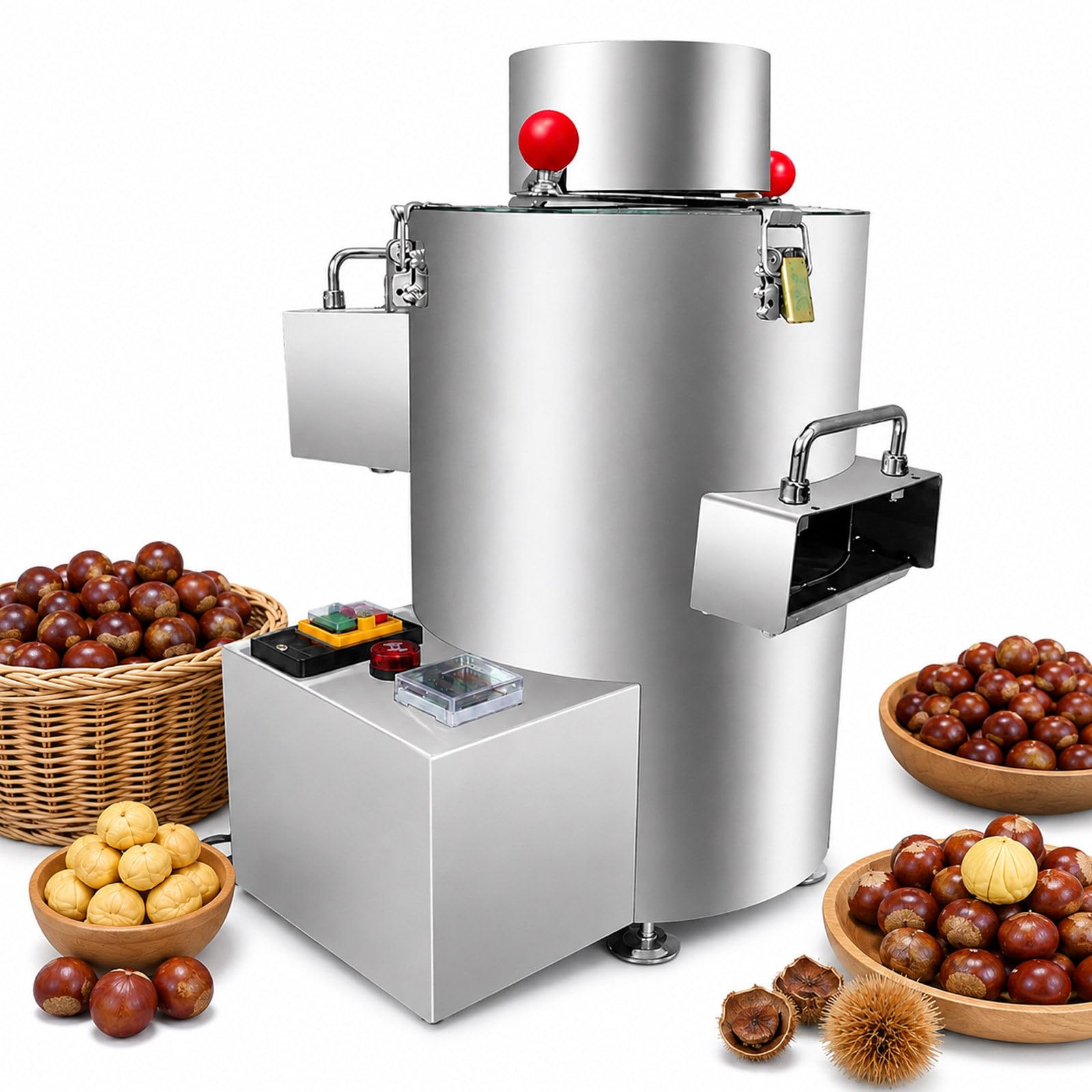 Pelatore Elettrico per Castagne, 550 W, Fino a 40 Kg/H, Con Timer 10Knife