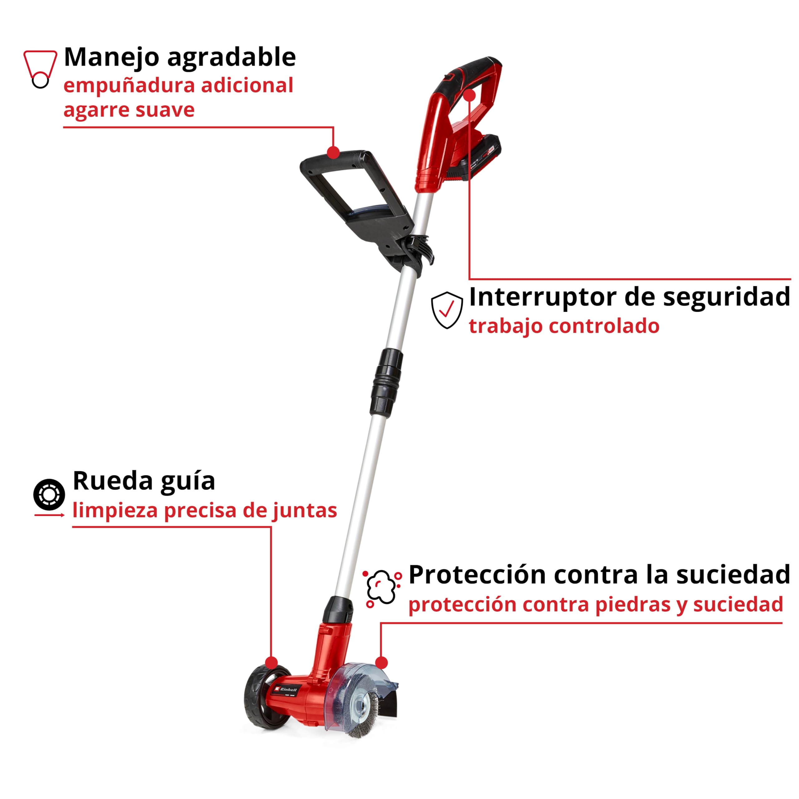 Einhell GC-CC 18 Li Power X-Change - Limpiador de Juntas, 18 V, 2.4 Kg, Incluye 2.0 Ah Batería y Cargador