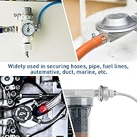 Vista 7 de Abrazadera de manguera de acero inoxidable 304, 20 piezas surtidas de rango ajustable, abrazadera de manguera de engranaje helicoidal de 0.39 a 0.63