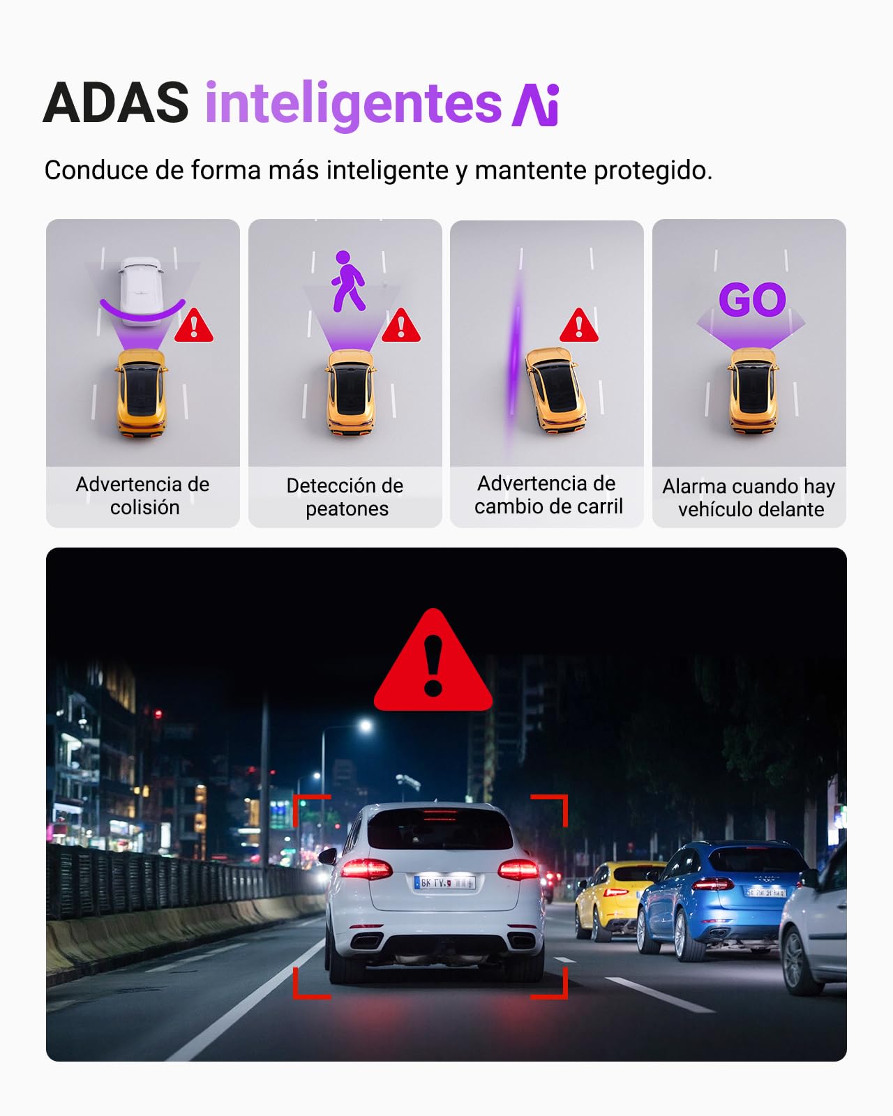VANTRUE S1 Pro Cámara para Coche, 2,5K 60FPS, 5G WiFi GPS, ADAS, STARVIS 2, visión Nocturna Platepix, G-Sensor dashcam cámara Coche, Monitor de Aparcamiento 24H, Control por Voz & App, máx. 1 TB
