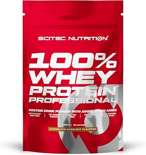 Scitec Nutrition 100% Whey Protein Professional with Extra Amino acids and Digestive enzymes, Gluten Free, 1000 g, Chocolate-Hazelnut