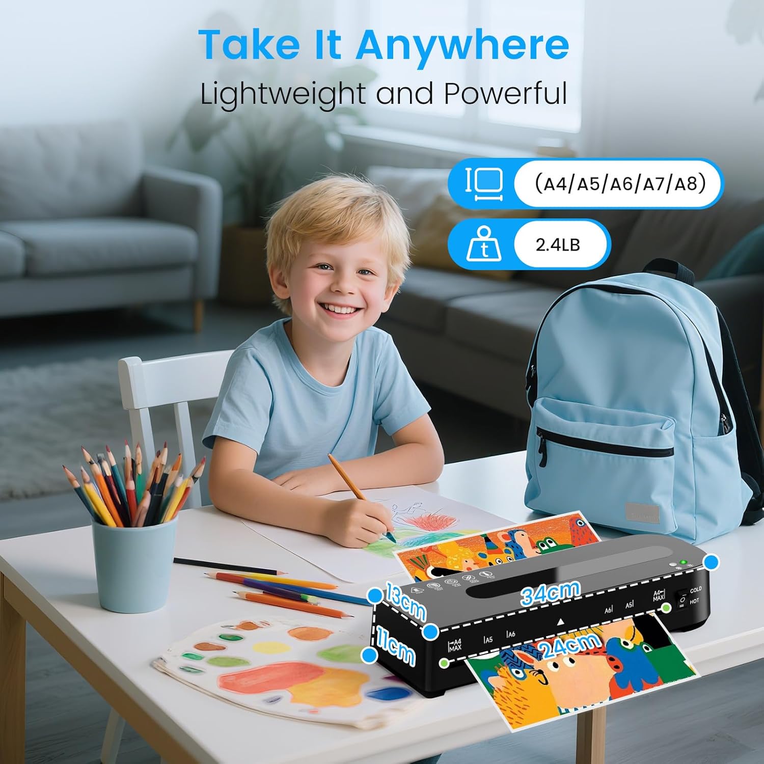 Laminator Machine, A4 Laminators Hot & Cold with 20 Laminating Sheets and Trimmer, 9 Inch Laminating Machine for Office, School, Business and Home