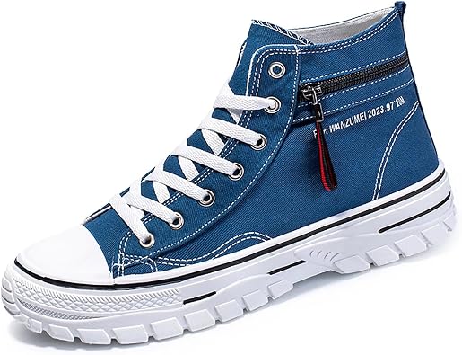 Mens High Top Canvas Shoes Walking Shoes for Men Comfort Fashion Casual Skate Sneakers with Soft Out-Sole