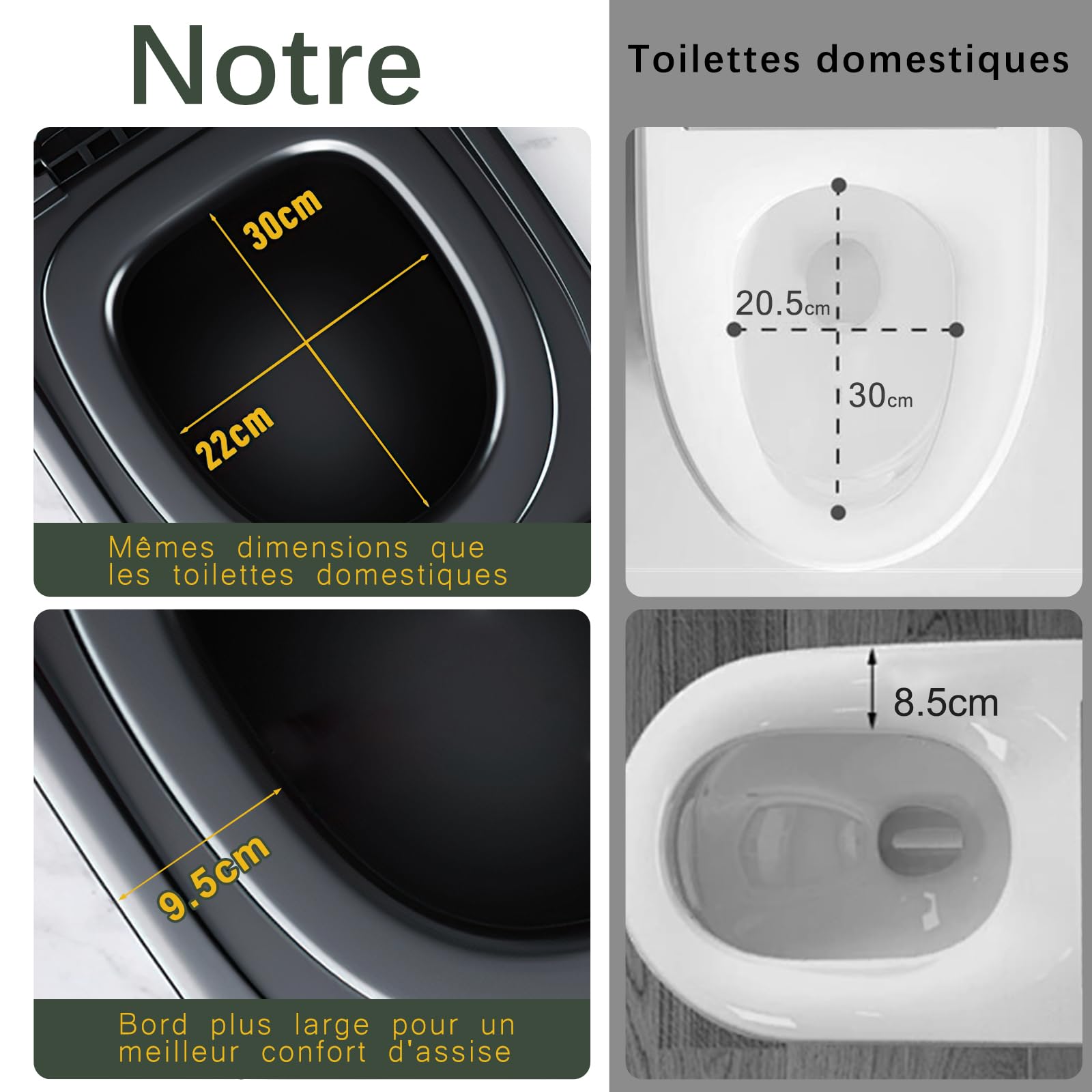 Toilettes de Camping Portables pour Adultes avec Couvercle, Toilettes Pliantes avec 20pc -80 x 90cm Sacs poubelles– Seau de Toilette Mobile Unisexe – Idéal pour Le Camping, la randonnée
