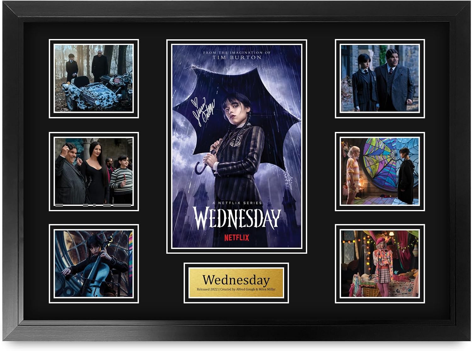 HWC Trading Wednesday Gifts Printed Signed Autograph Picture for TV Memorabilia Fans - 16" x 12" Framed
