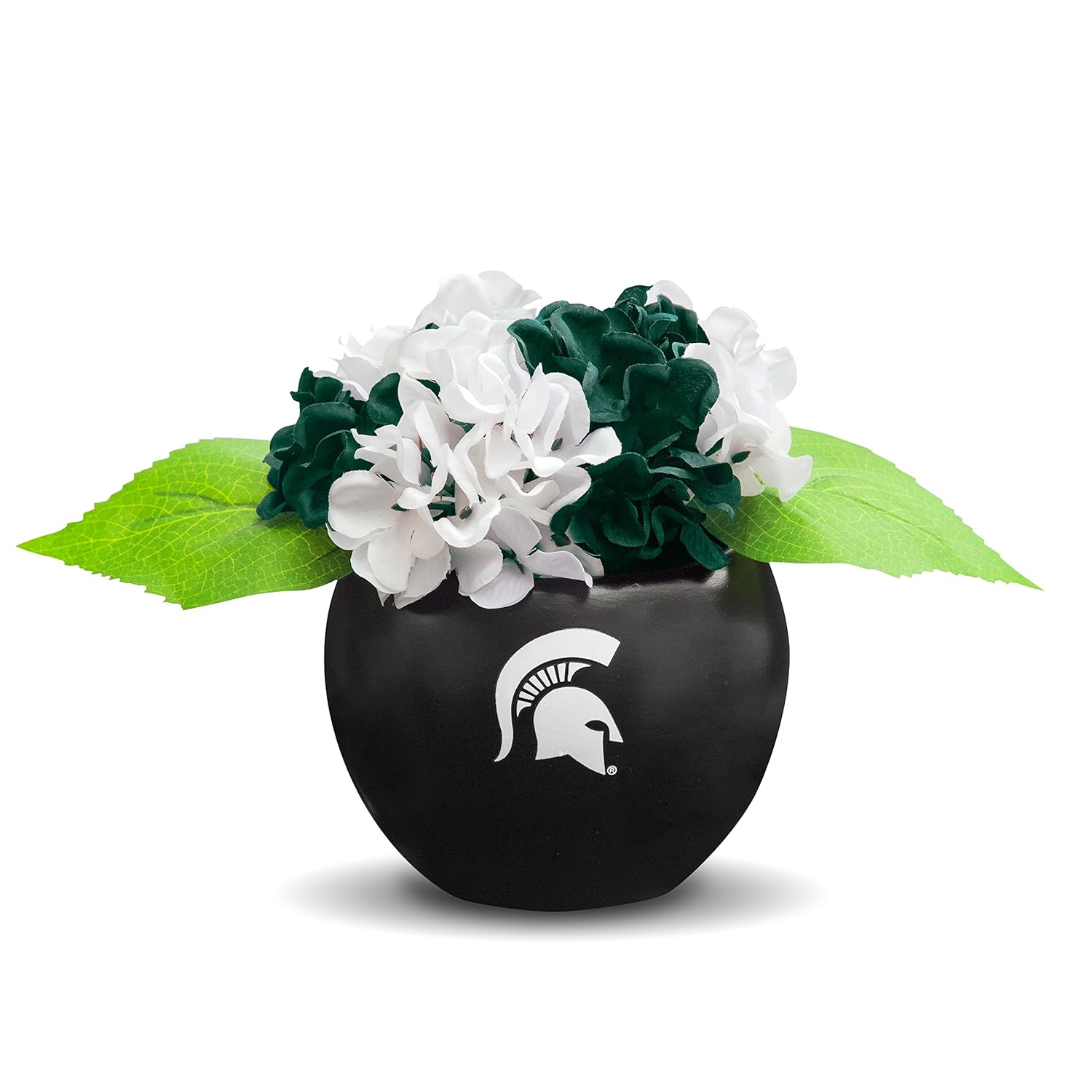 FOREVER LEAF MSU Hydrangea Plant - MSU Faux Hydrangea Plant - MSU Gifts for Men, MSU Gifts for Women - MSU Gifts, Spartan Decorations
