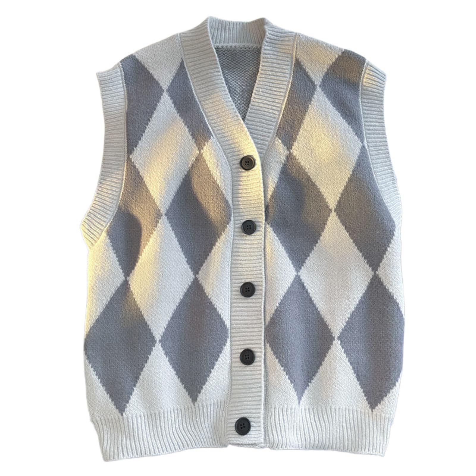 Chaleco de punto para hombre informal cuello en V sin mangas 6