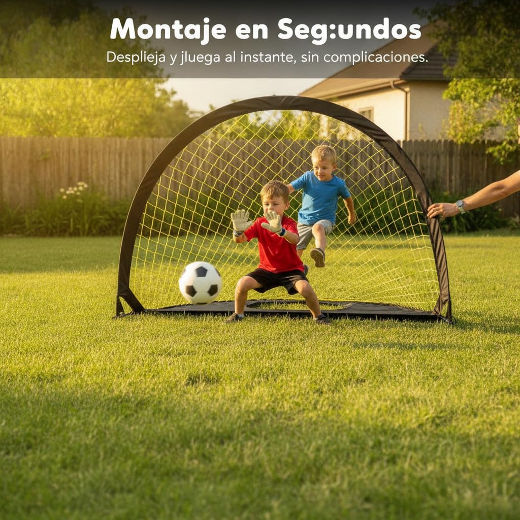 Mini Portería Fútbol 2 en 1 para Entrenamiento Niños Pequeños - Plegable y Portátil - para niños