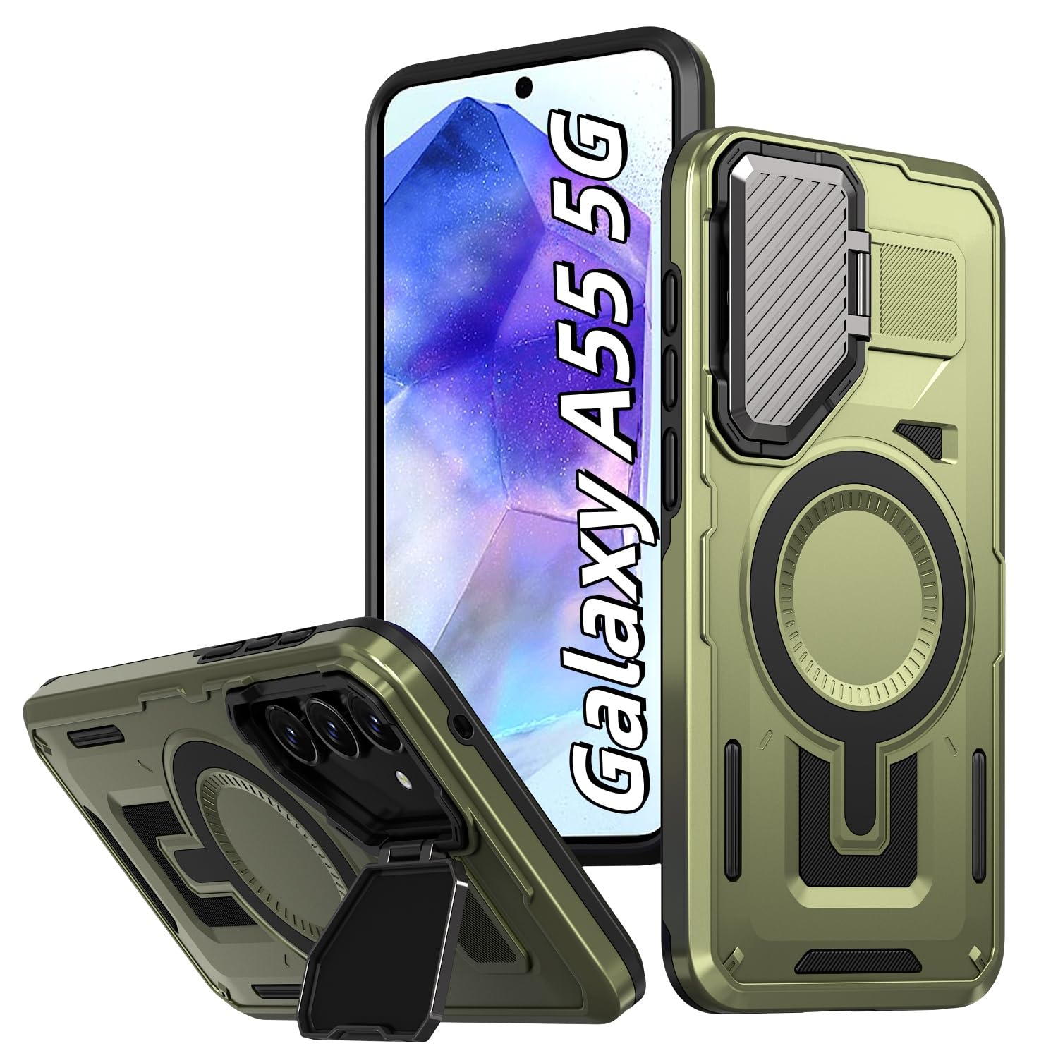 MEIQIBAO per Samsung Galaxy A55 5G Cover Magnetica 360 gradi fotocamera Protezio