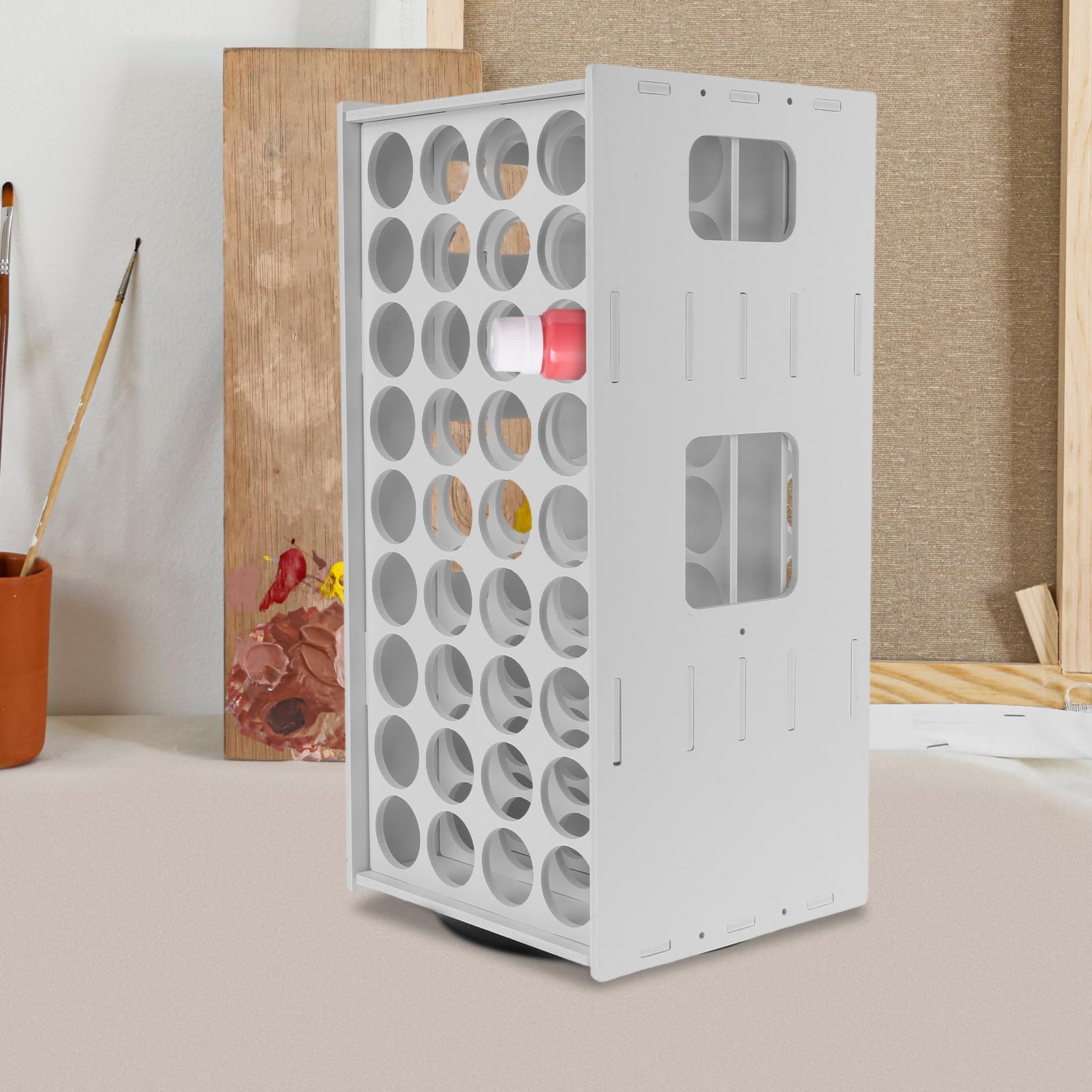Organisateur Vertical Bois en de Emplacements 72 Multi-slots Rangement pour de Flacons de Pigments pour Création Artistique