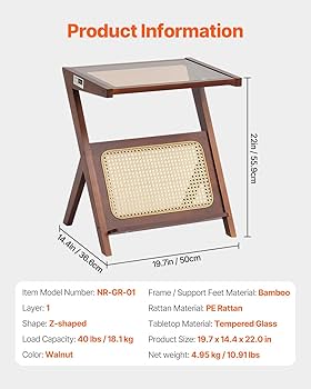 和テーブル
座卓
ちゃぶ台
軽量
60cm
リビング
折り畳み
昭和レトロ Amazon.com: VEVOR End Table, Z-Shaped Rattan Woven Bamboo