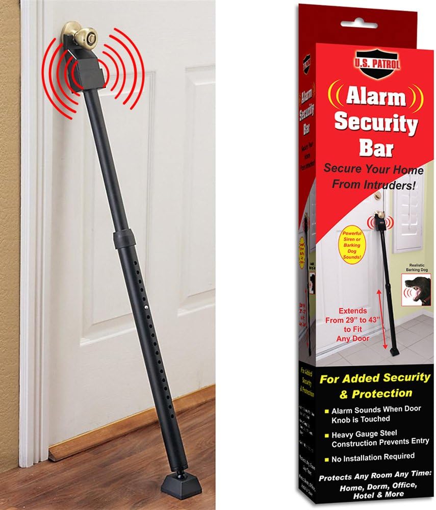 U.S. Patrol JB5322 Alarm Security Bar extends from 29" to 43"