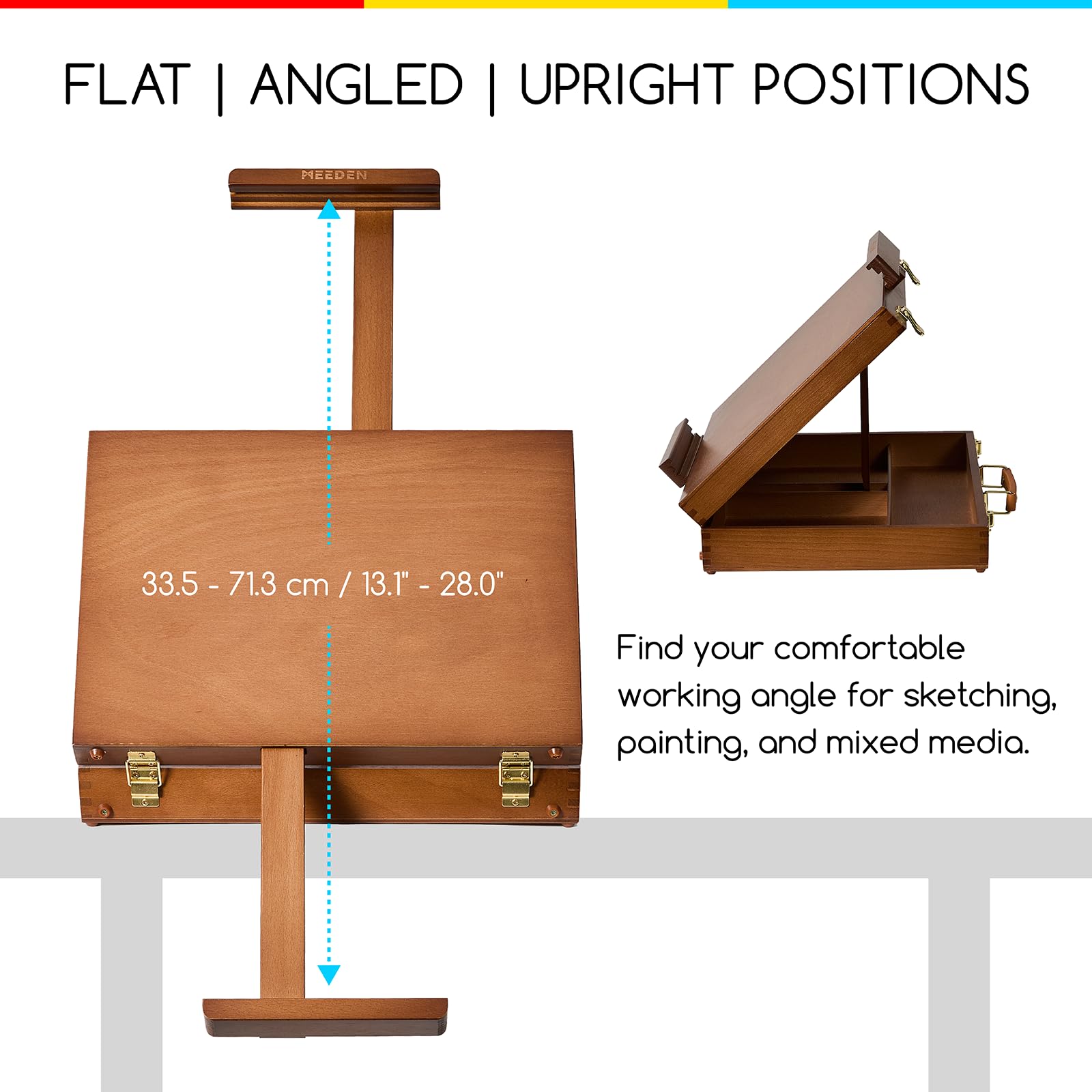 MEEDEN Caballete de mesa para pintar: caballete de mesa de madera con